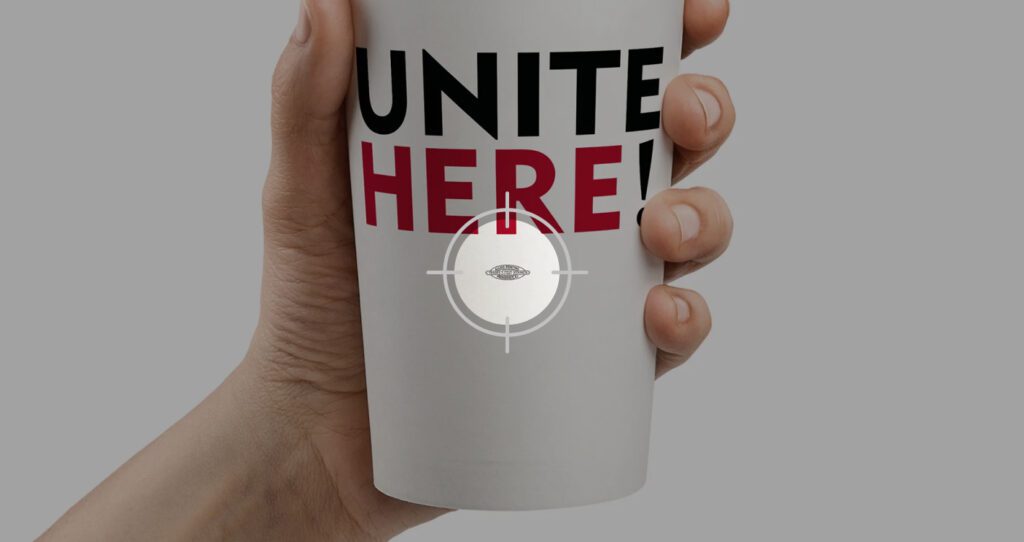 branded coffee cup with union bug