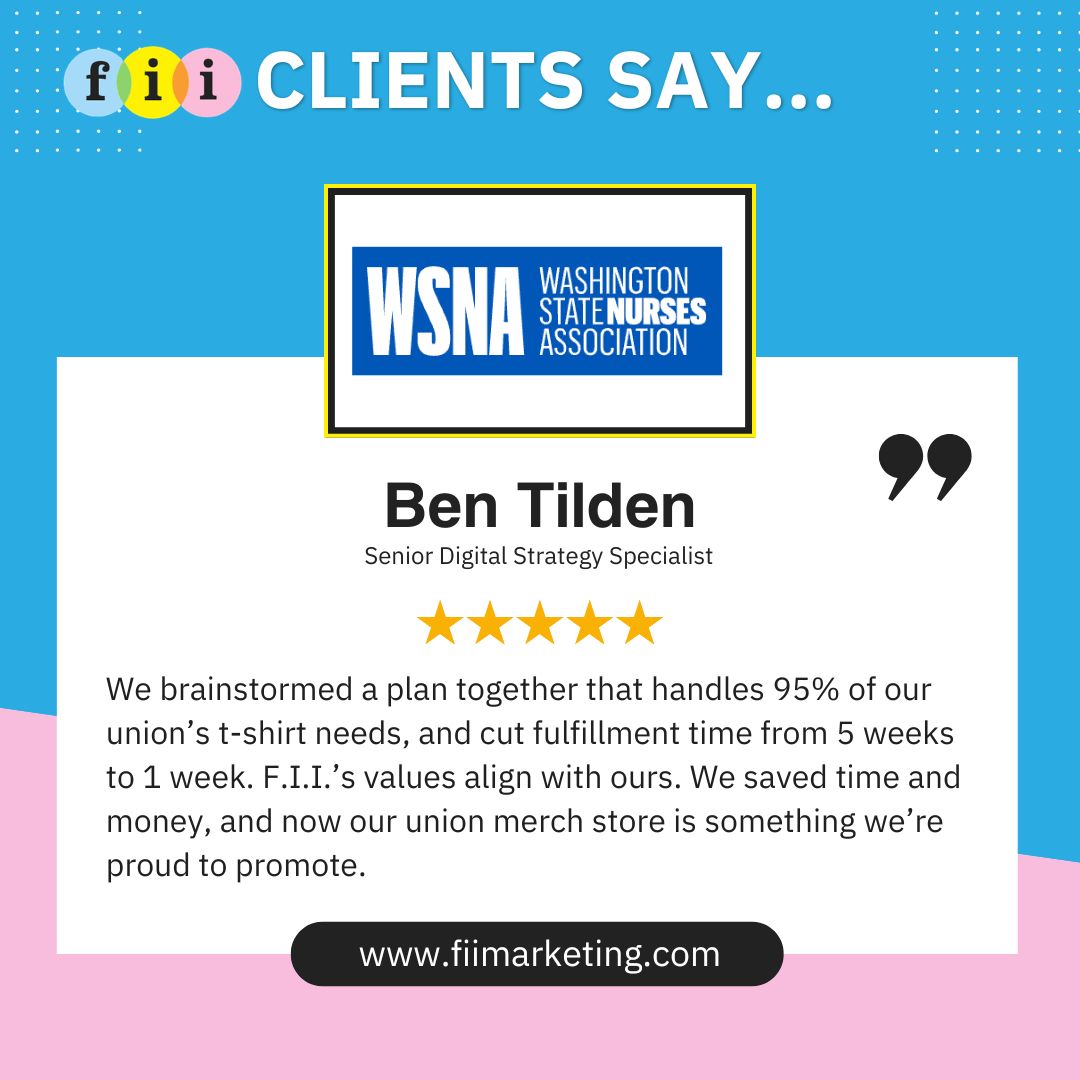 State Nursing Association testimonial about union merch programs