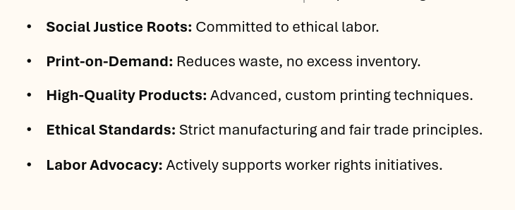 Labor values supported by custom merch distributor F.I.I.